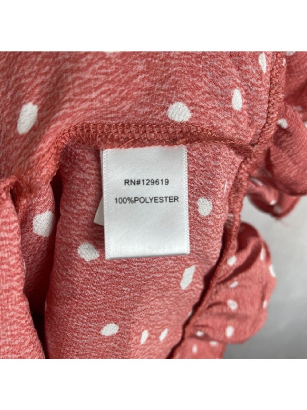 Allie Rose Polka Dot Ruffle Hem Romper With Tie Back & Short Sleeves - Size S - Picture 5 of 12